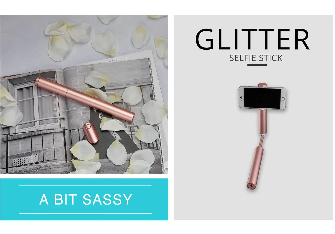 Cliquefie Glitter Selfie Stick - Tashqila Cliquefie Glitter Selfie Stick - Tashqila